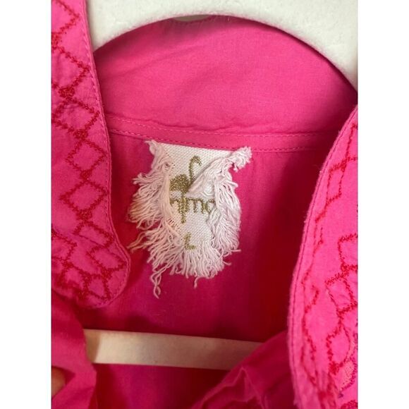 Nimo with Love Juniper Berry Blouse Pink Roses Embroidery Sz. L - Picture 7 of 11